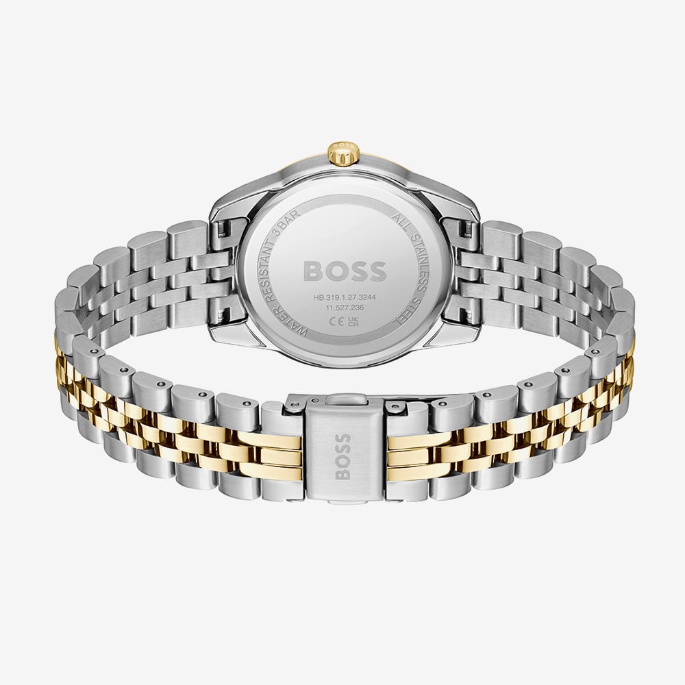 BOSS Ladies Graceful Two Tone Green Crystal Dial Watch 1502834