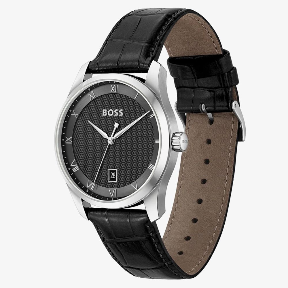 BOSS Principle Black Leather Watch 1514122