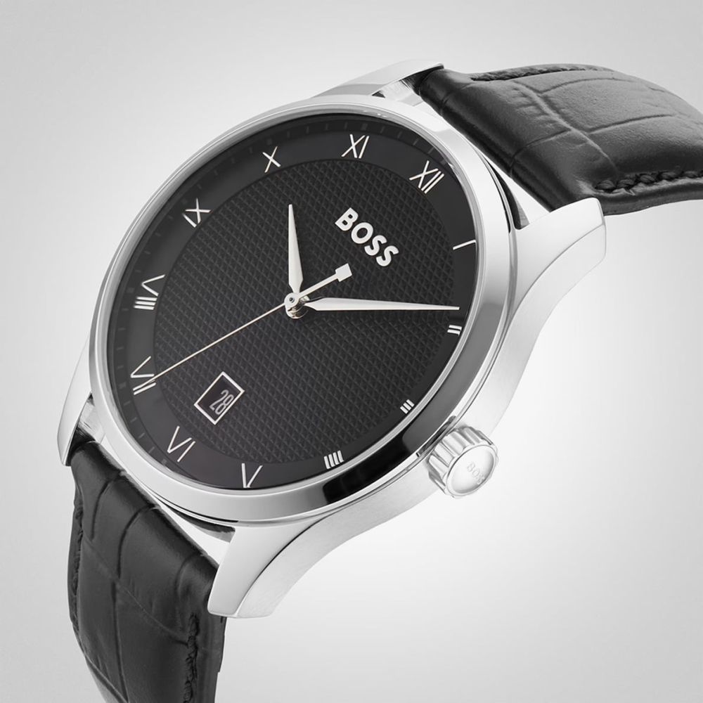 BOSS Principle Black Leather Watch 1514122