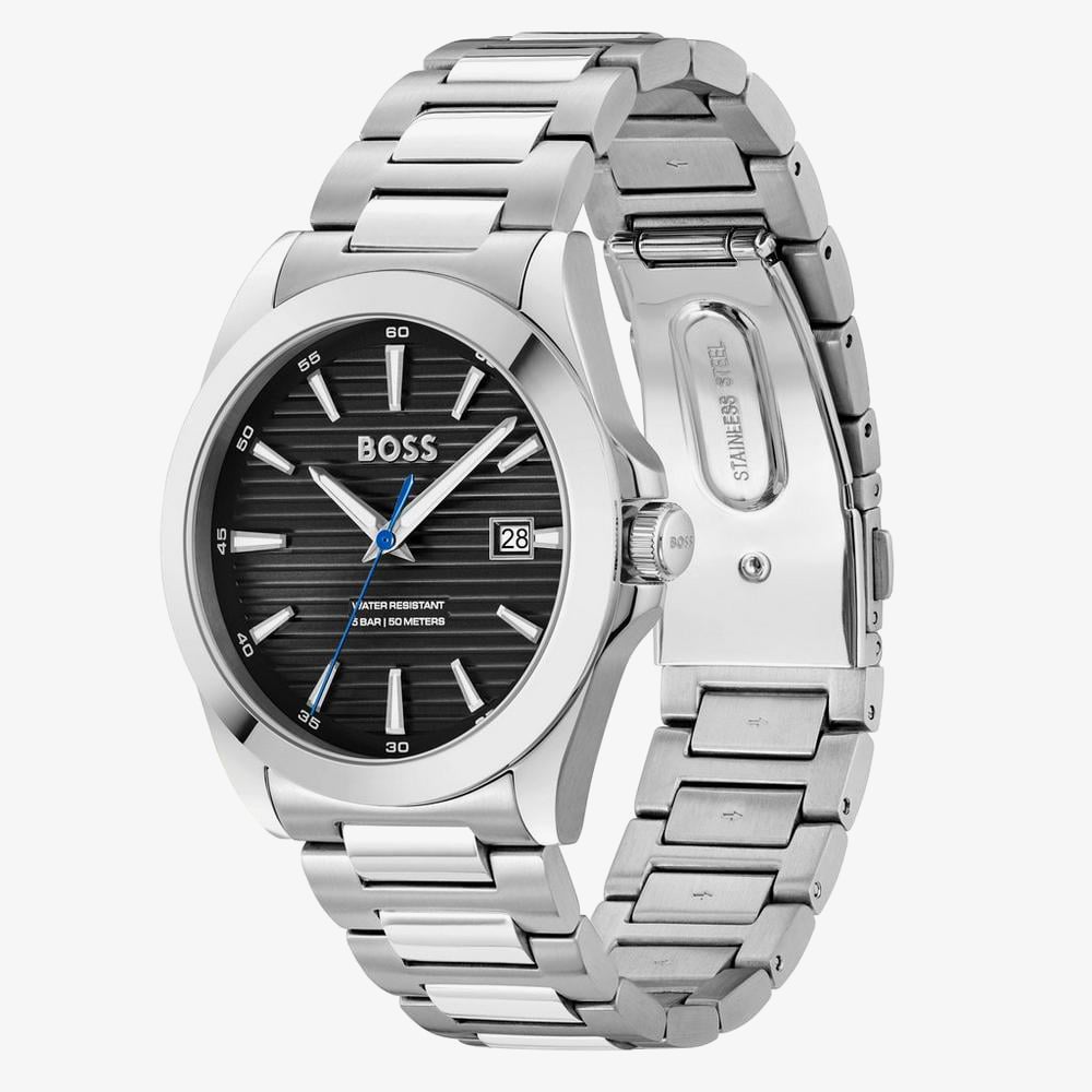 BOSS Strike Stainless Steel Black Dial Watch 1514170