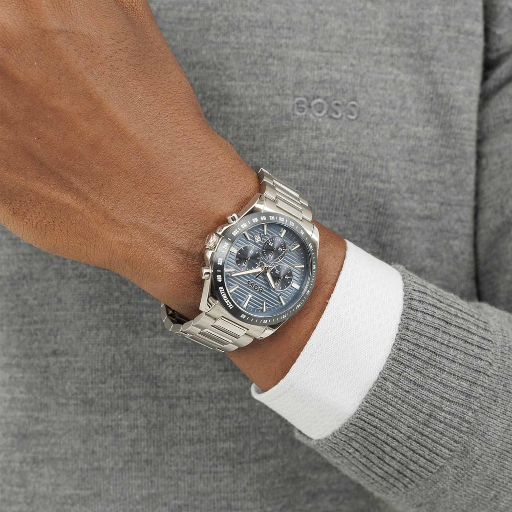 BOSS Mens Strike Blue Chronograph Watch 1514240