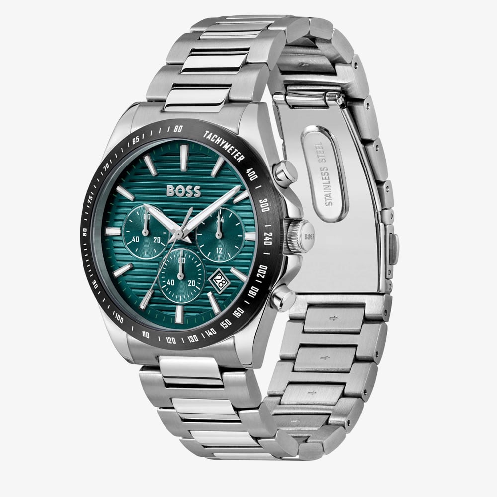 BOSS Mens Strike Green Chronograph Watch 1514241