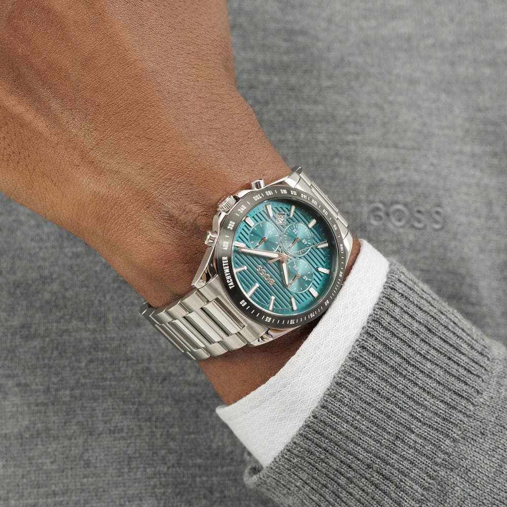 BOSS Mens Strike Green Chronograph Watch 1514241