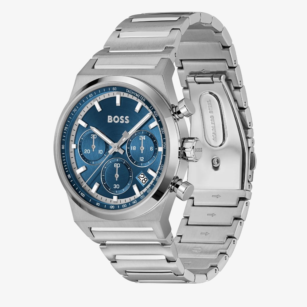 BOSS Mens Candor Blue Chronograph Watch 1514250
