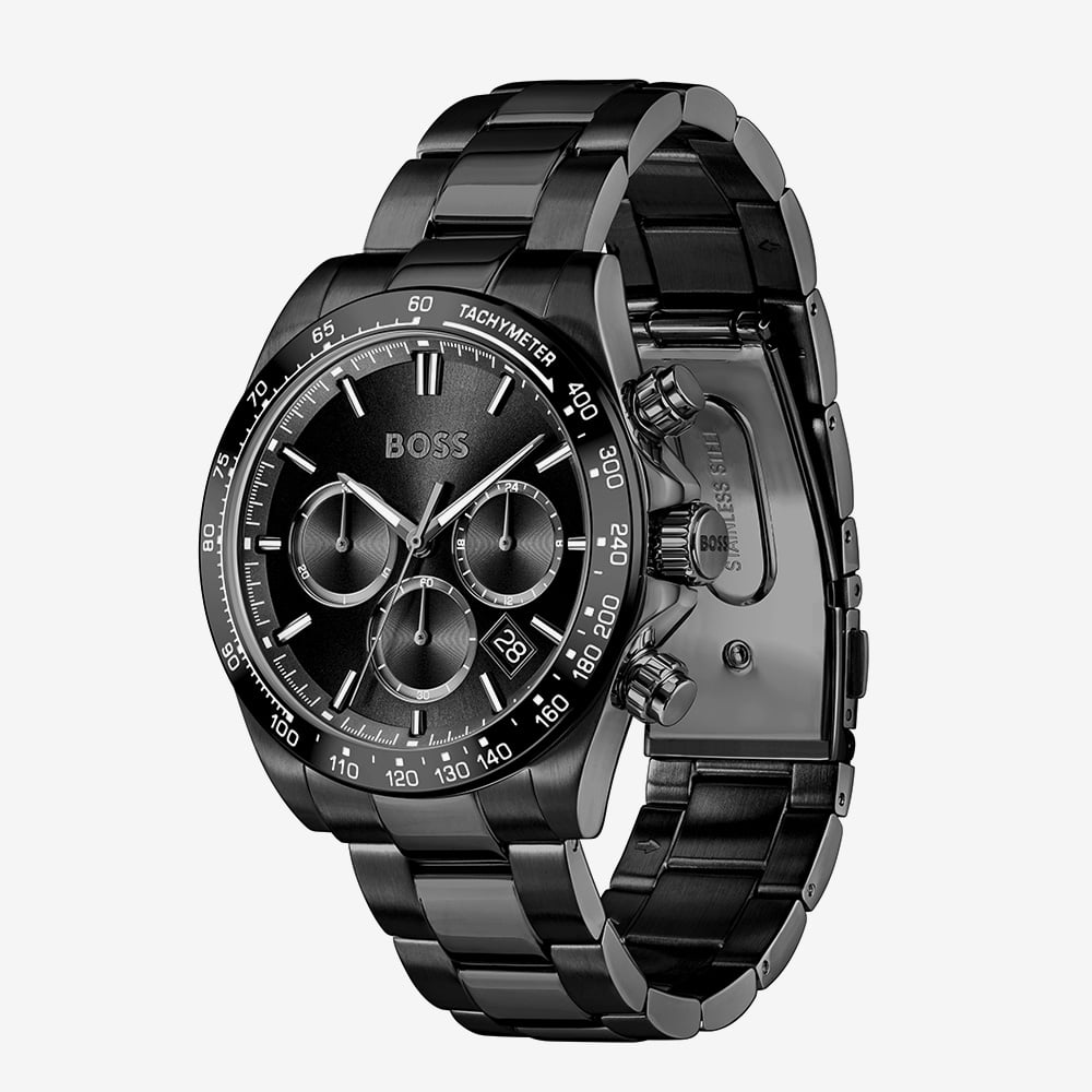 BOSS Mens Hero 2.0 Black Chronograph Watch 1514271