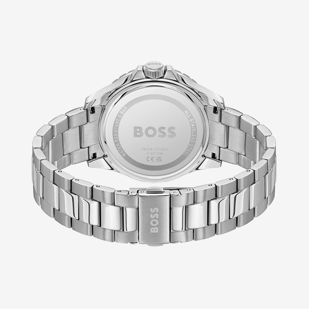 BOSS Mens Troper Sport Green Stainless Steel Bracelet Watch 1514294