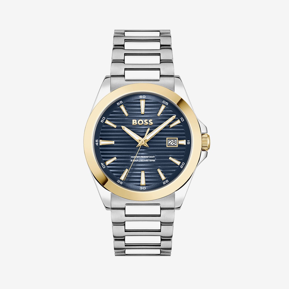 BOSS Mens Strike Blue Dial Watch & Bracelet Set 1570191