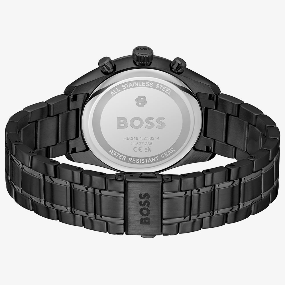 BOSS Mens Grand Prix Chronograph Black Bracelet Watch 1514314