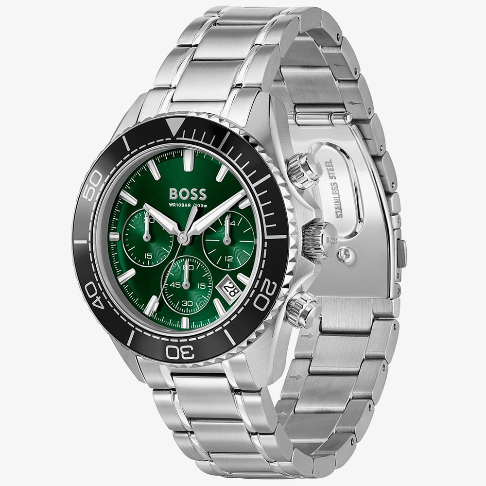 BOSS Mens Sealiner Chronograph Green Bracelet Watch 1514321