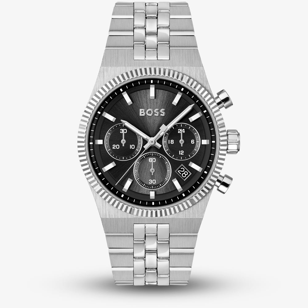 BOSS Mens Candor Prime Chronograph Black Bracelet Watch 1514307