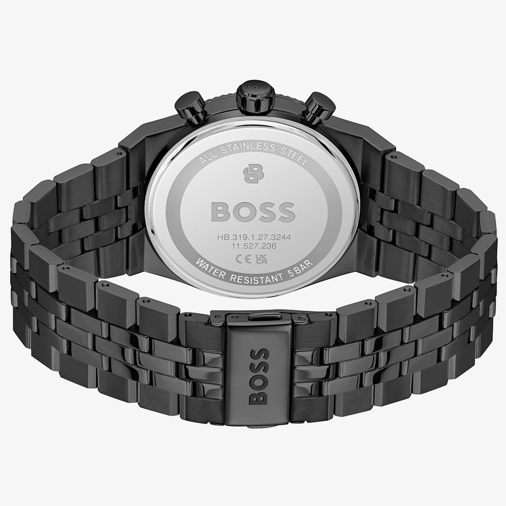 BOSS Mens Candor Prime Chronograph Green & Black Bracelet Watch 1514308