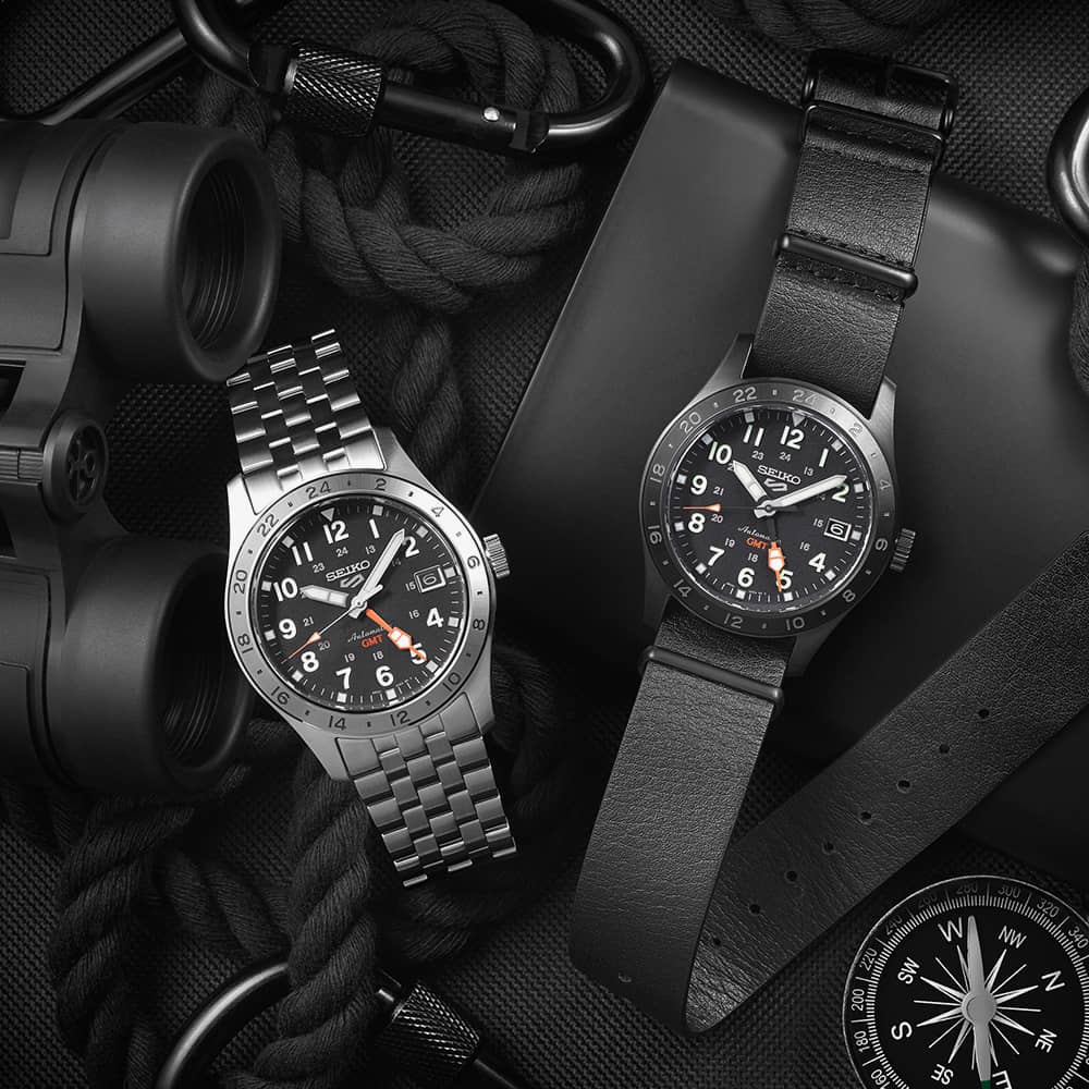 Seiko 5 Sports Deception Mechanical GMT Black Watch SSK025K1