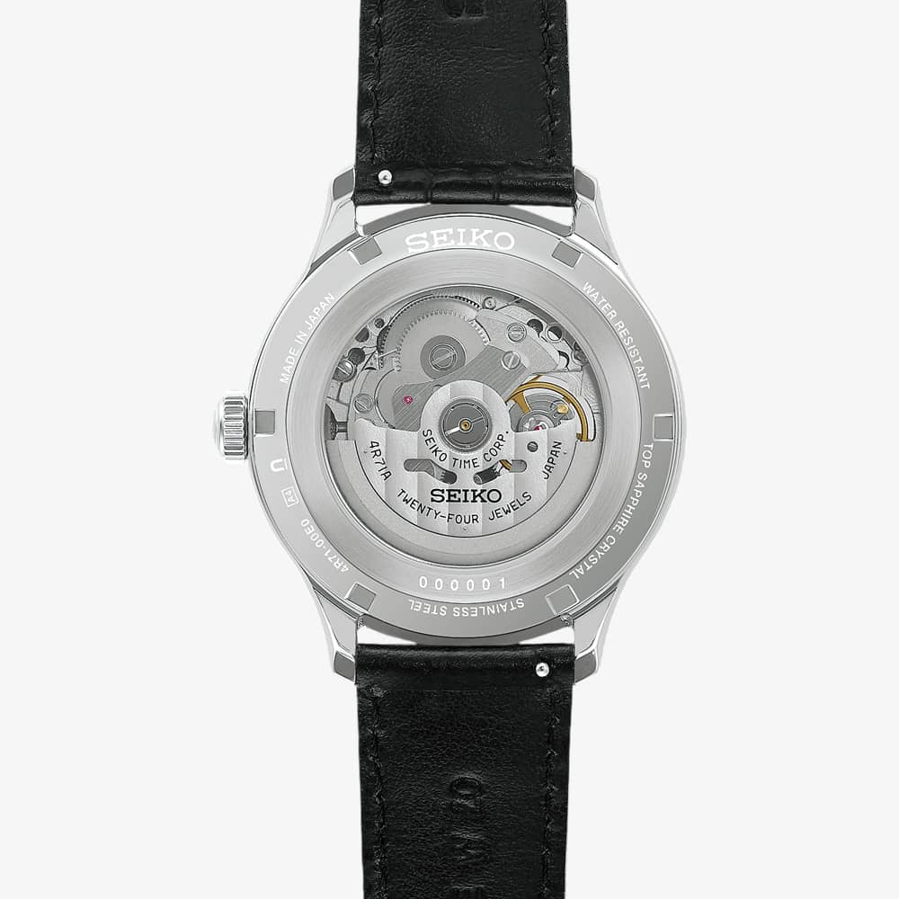 Seiko Mens Presage Japanese Zen Gardens Black Dial Leather Strap Watch HCB008J1