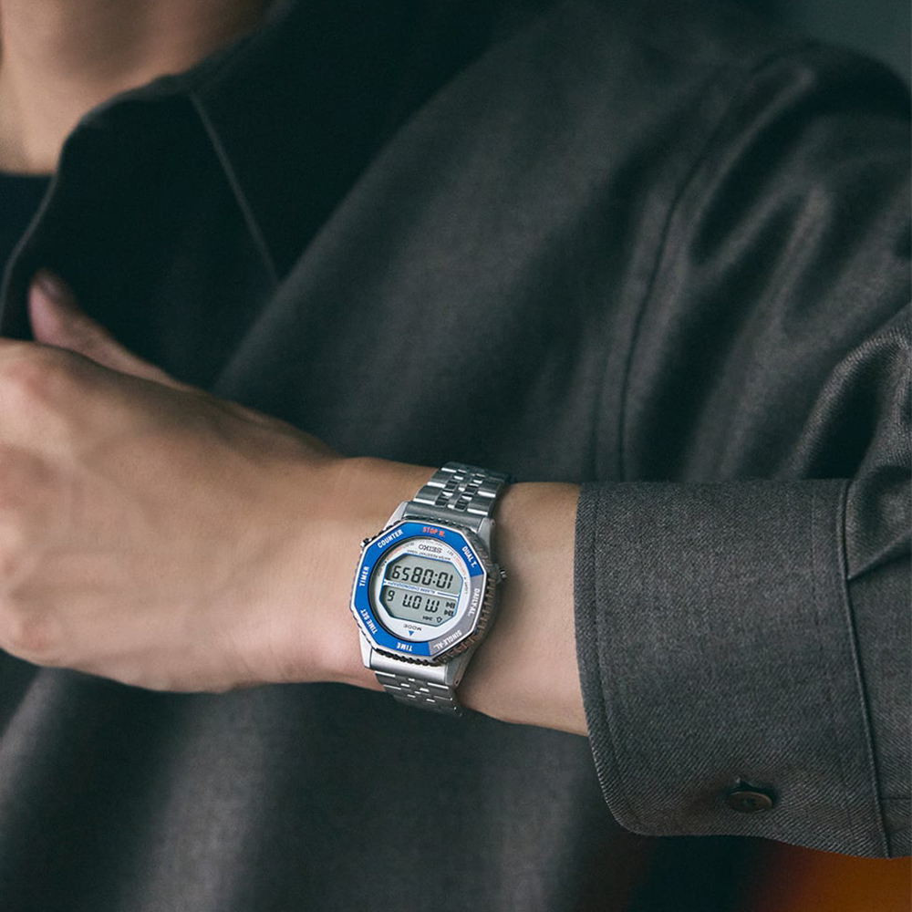 Seiko Digital Blue & Grey Bracelet Watch SMGG21P1