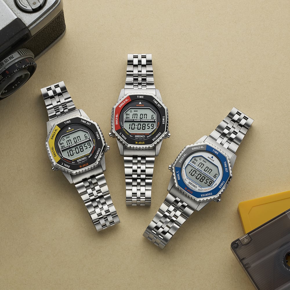 Seiko Digital Blue & Grey Bracelet Watch SMGG21P1