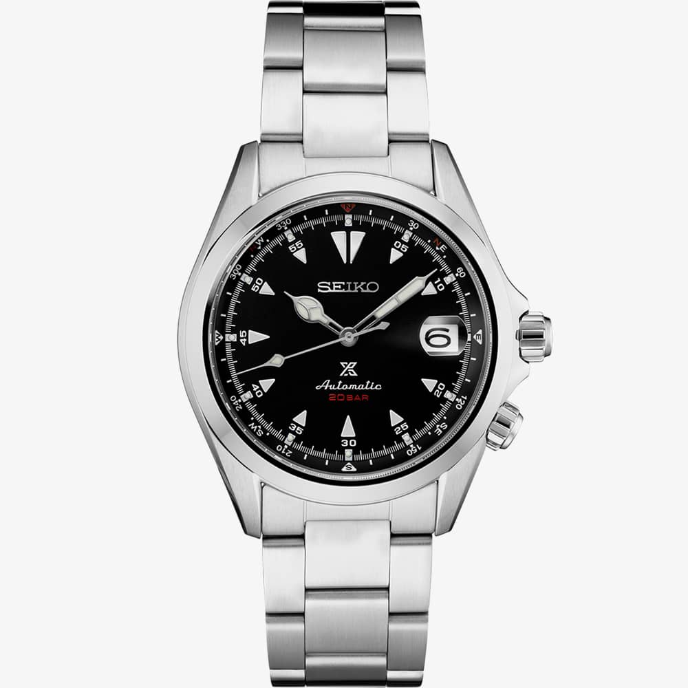 Seiko Mens Prospex Alpinist Automatic Black Dial Stainless Steel Bracelet Watch SPB117J1