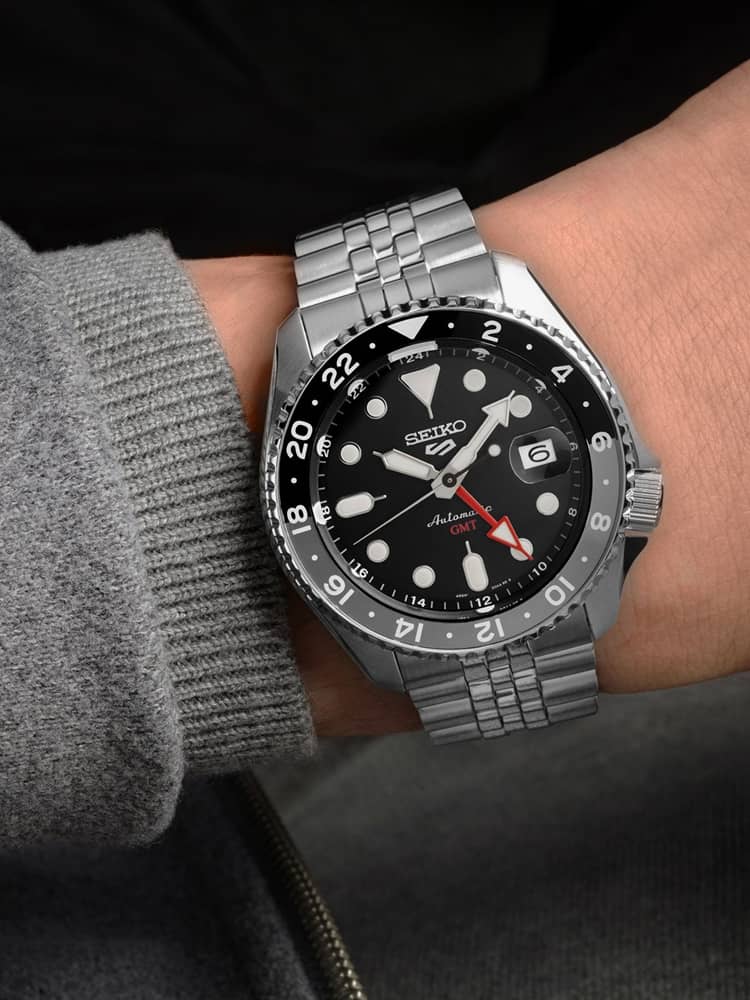 Seiko Mens 5 Sports ‘Black Grape’ GMT SKX Re-Interpretation Watch SSK001K1