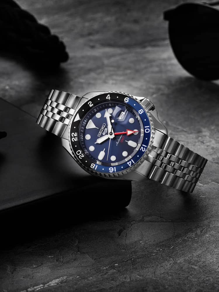 Seiko Mens 5 Sports ‘Blueberry’ GMT SKX Re-Interpretation Watch SSK003K1