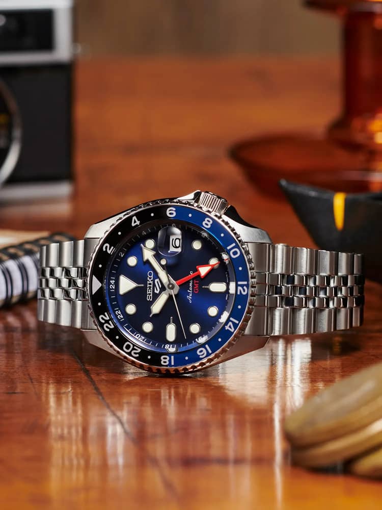 Seiko Mens 5 Sports ‘Blueberry’ GMT SKX Re-Interpretation Watch SSK003K1