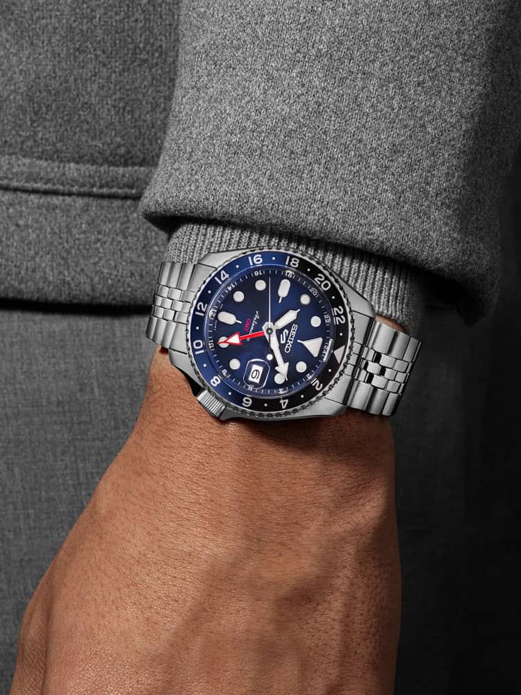Seiko Mens 5 Sports ‘Blueberry’ GMT SKX Re-Interpretation Watch SSK003K1