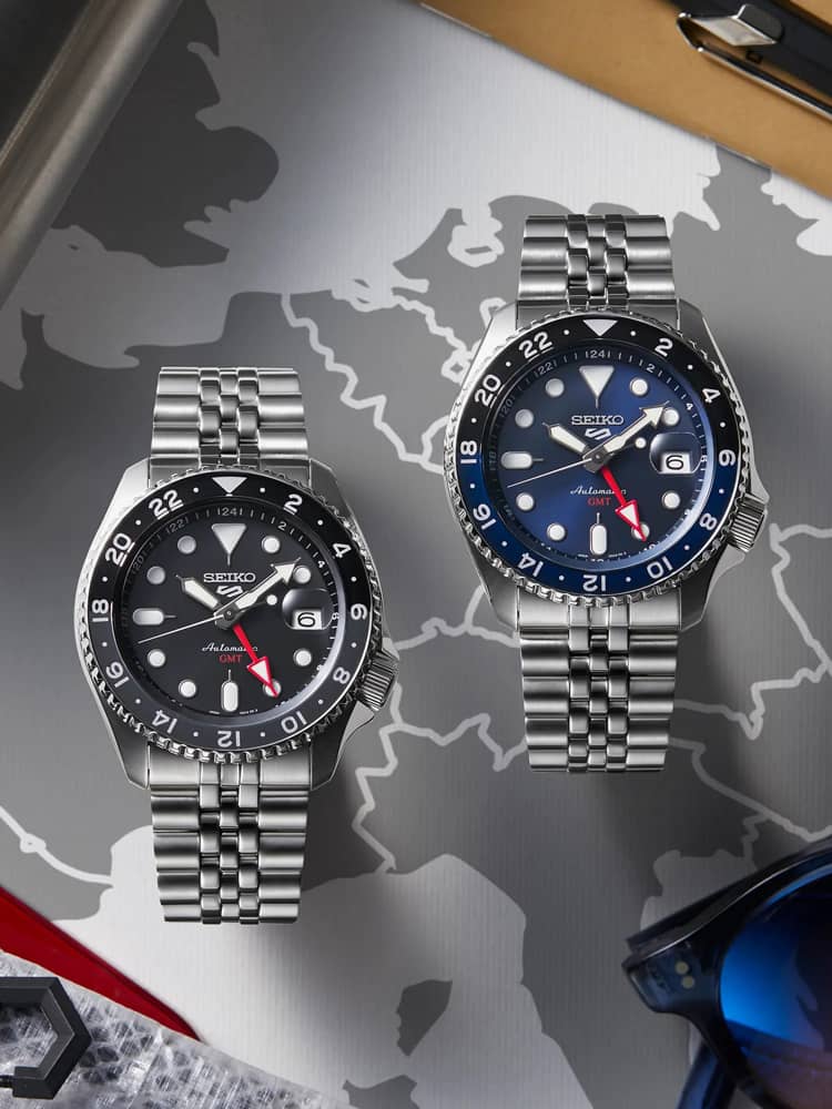 Seiko Mens 5 Sports ‘Blueberry’ GMT SKX Re-Interpretation Watch SSK003K1