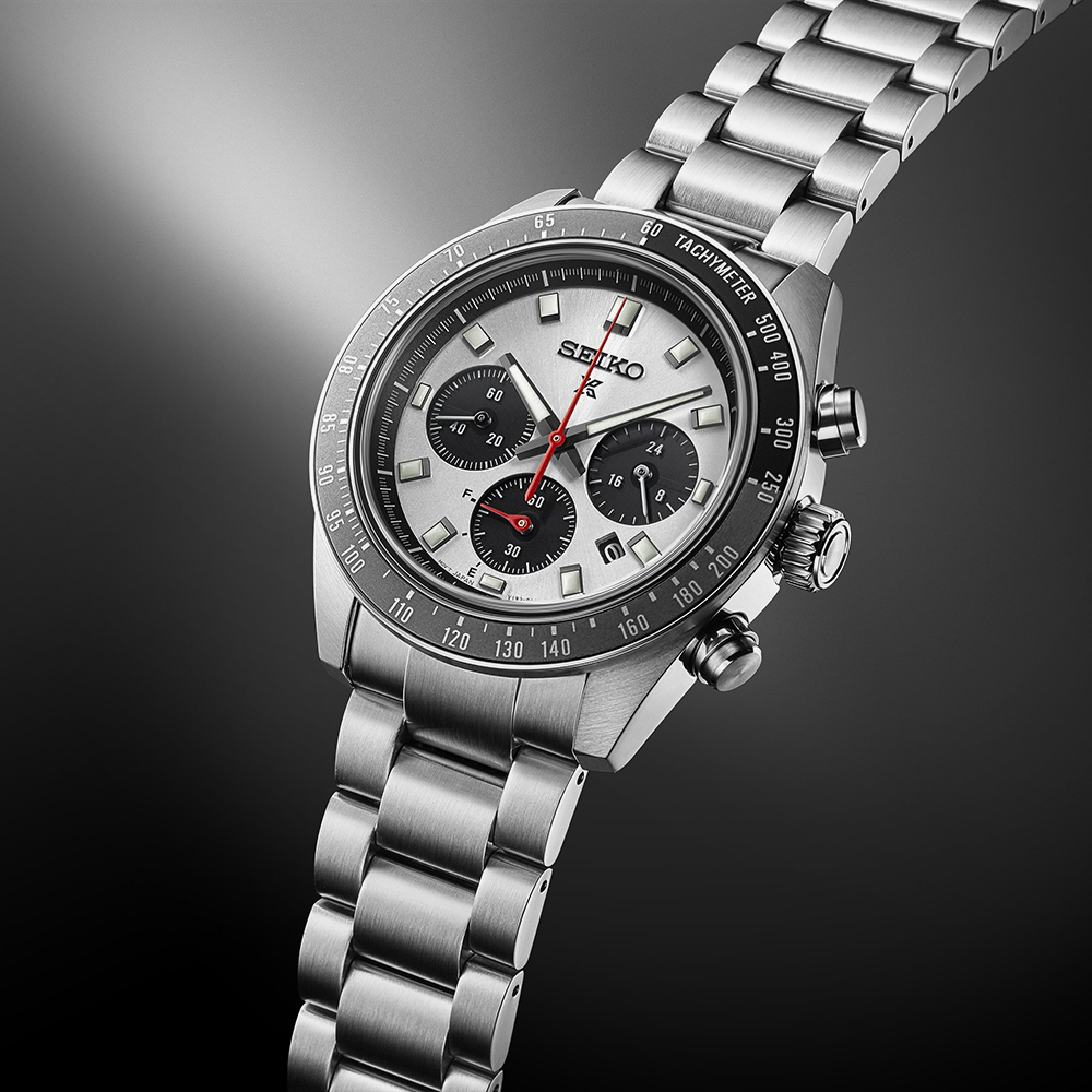 Seiko Mens Prospex Speedtimer ‘Go Large’ Silver Solar Watch SSC911P1