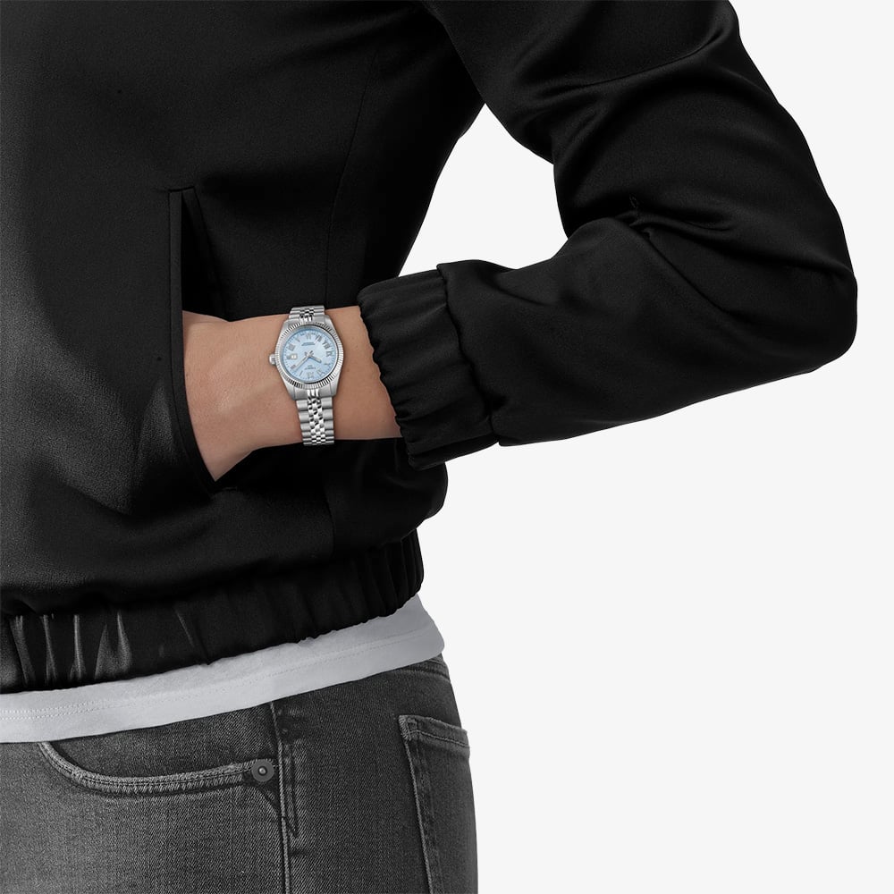 Tissot Ladies Ballade Powermatic 48 Ice Blue Dial Watch T156.208.11.353.00