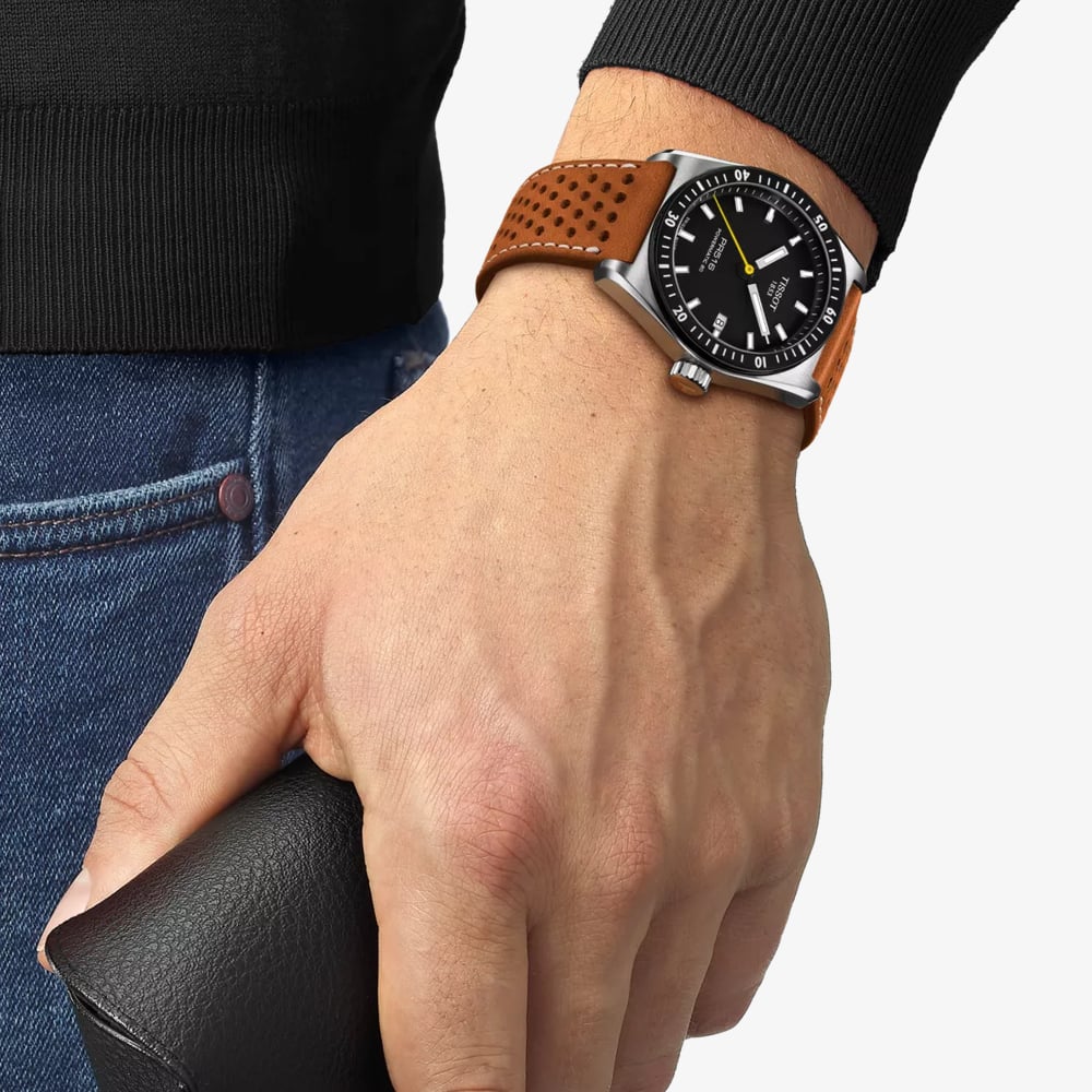 Tissot Mens PR516 Brown Leather Strap Watch T149.407.16.051.00