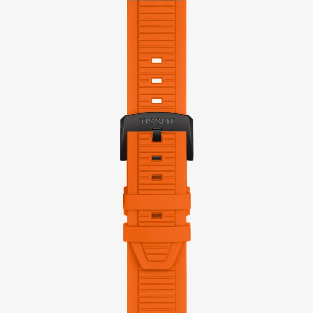 Tissot Mens T-Race Black Chronograph Orange Rubber Strap Watch T141.417.37.051.02