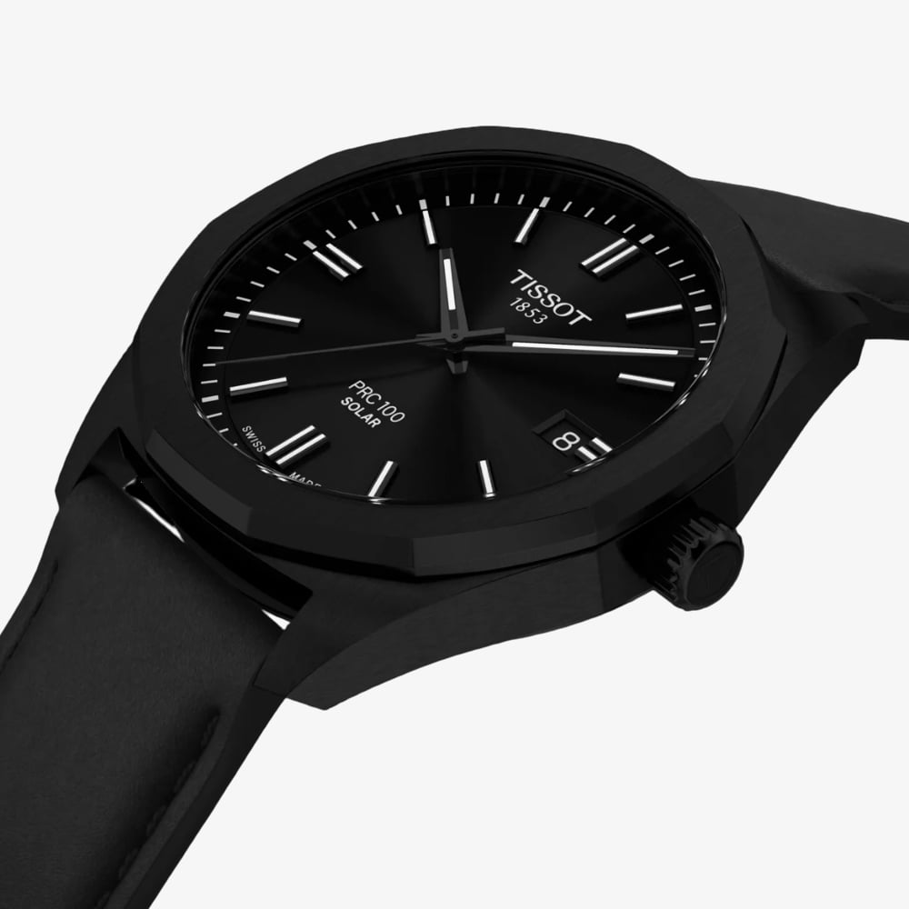 Tissot Mens PRC100 Black Leather Strap Watch T151.422.36.051.00
