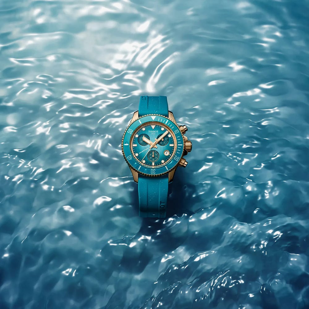 Tissot Ladies Seastar 1000 Turquoise Quartz Chronograph Watch T120.217.37.041.00