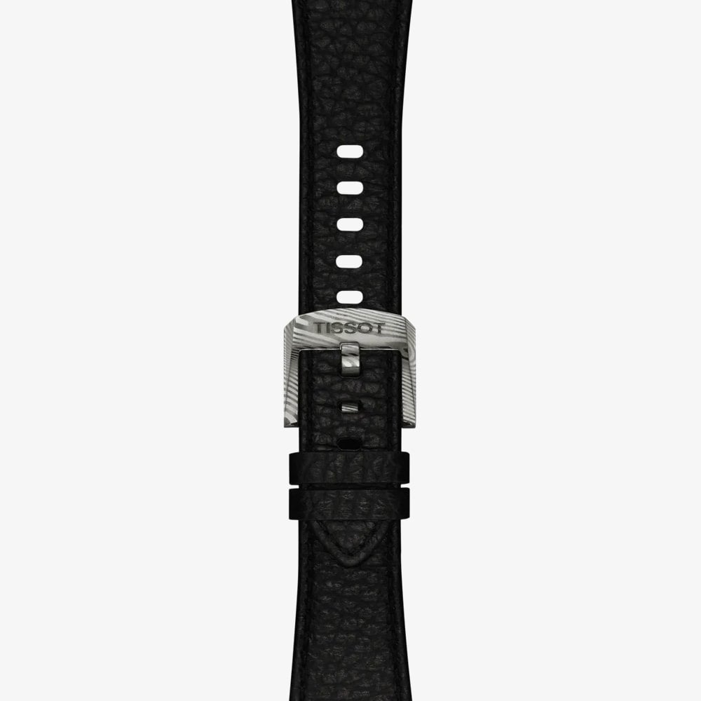 Tissot Mens PRX Damascus Steel Black Leather Strap Watch T137.807.96.081.00