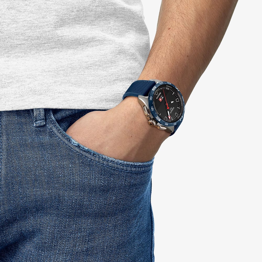 Tissot Mens T-Touch Connect Solar 47.5mm Blue Strap Smartwatch T121.420.47.051.06