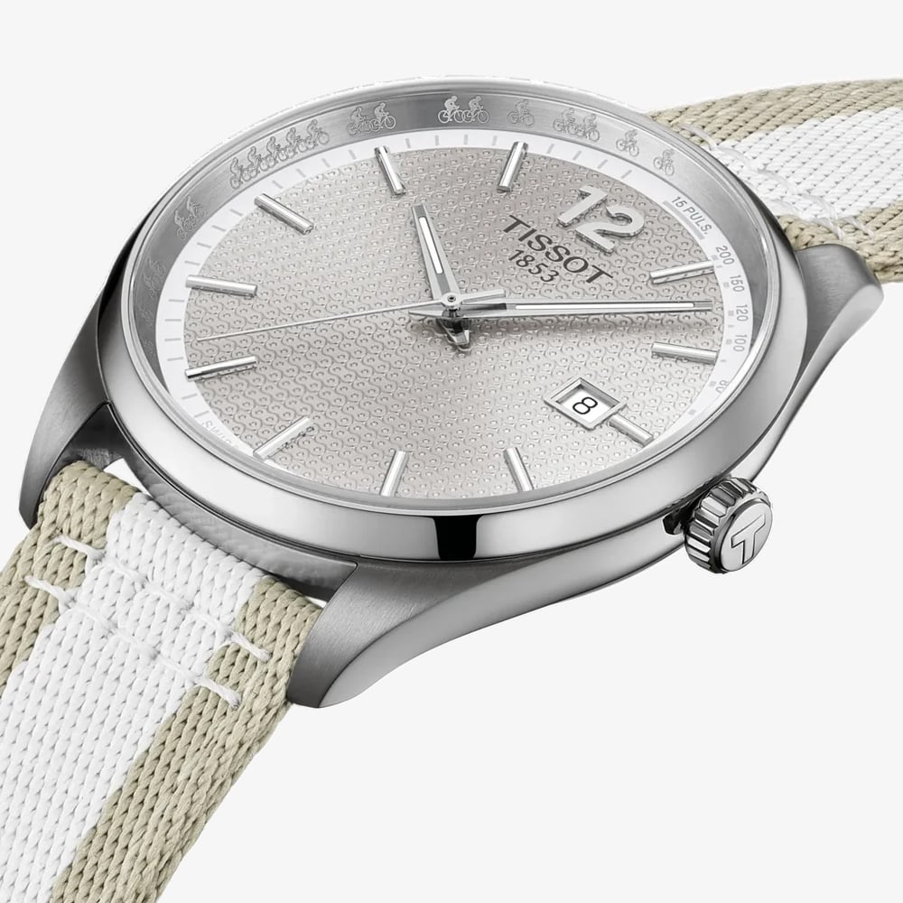 Tissot Mens PR100 Cycling Grey Dial Two Colour Fabric Strap Watch T150.410.17.037.00