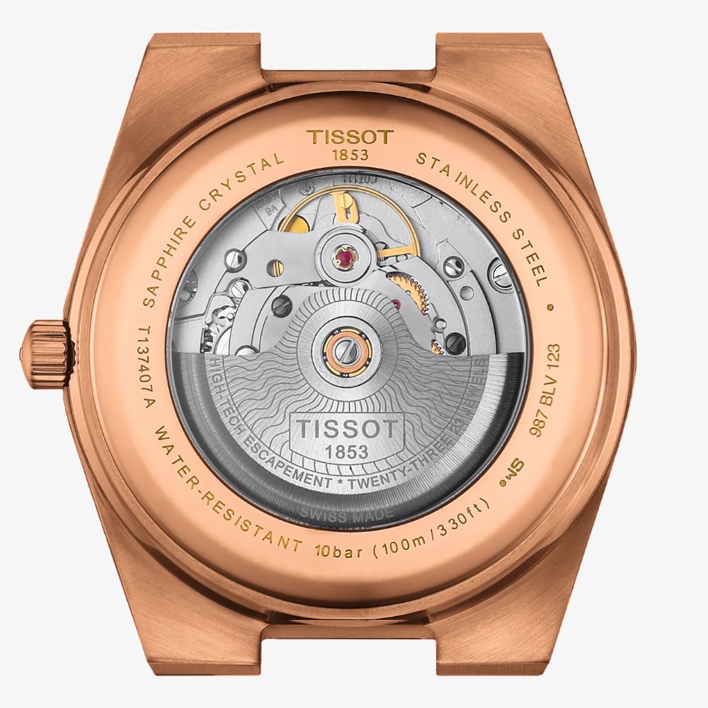 Tissot Mens PRX Rose Gold Tone Blue Dial Watch T137.407.33.041.00