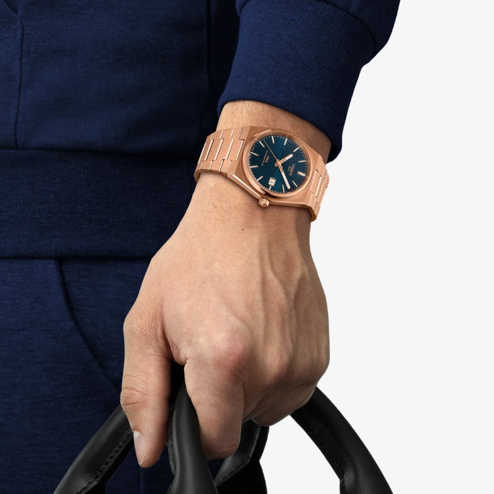 Tissot Mens PRX Rose Gold Tone Blue Dial Watch T137.407.33.041.00