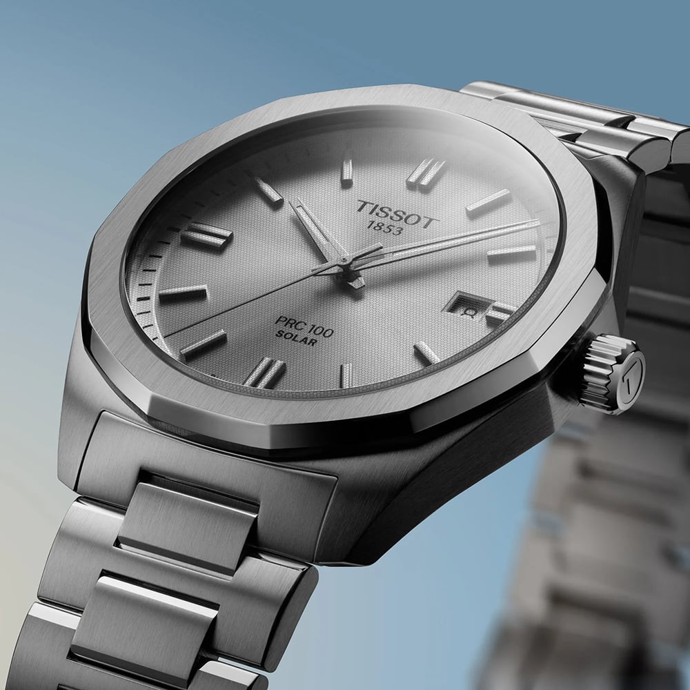 Tissot Mens PRC 100 Solar Silver Tone Watch T151.422.11.031.00