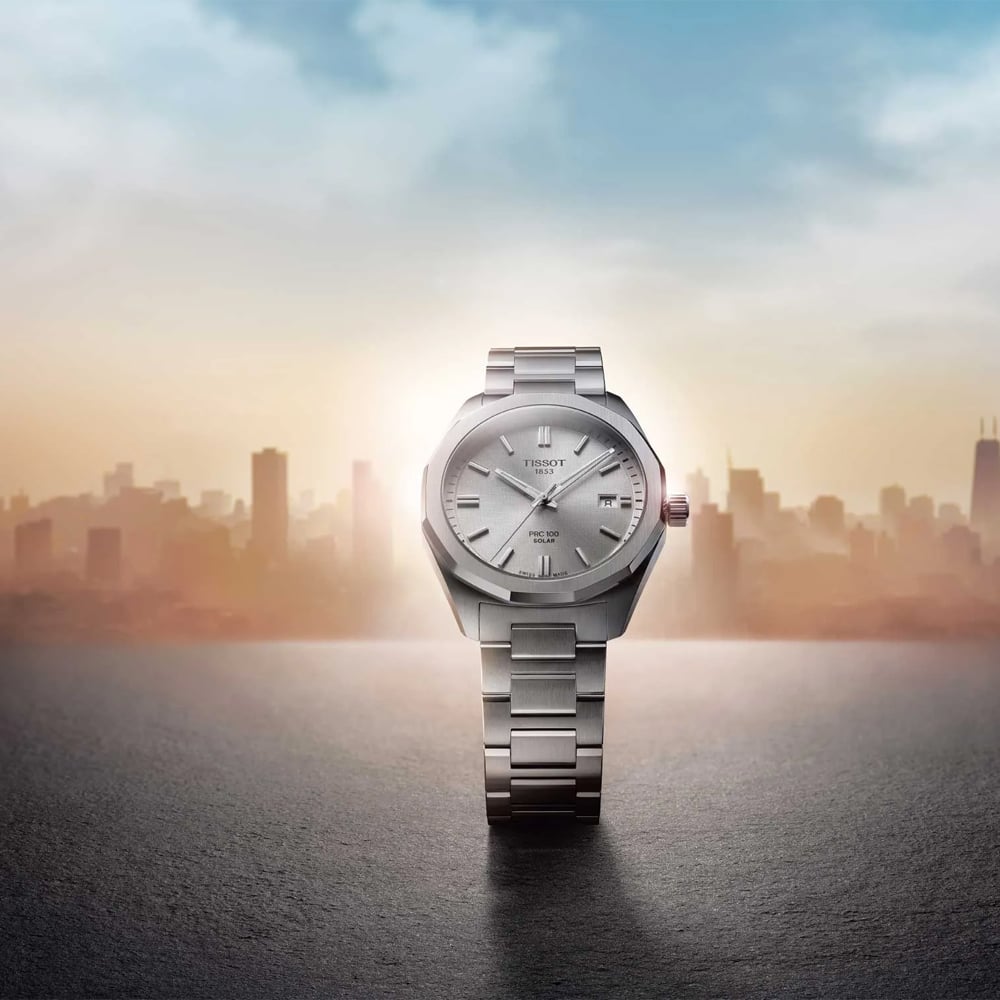 Tissot Mens PRC 100 Solar Silver Tone Watch T151.422.11.031.00