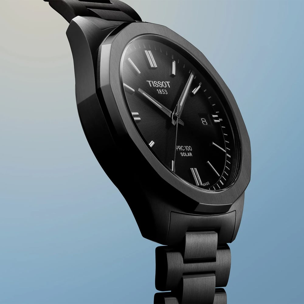 Tissot Mens PRC100 Black Solar Quartz Watch T151.422.33.051.00
