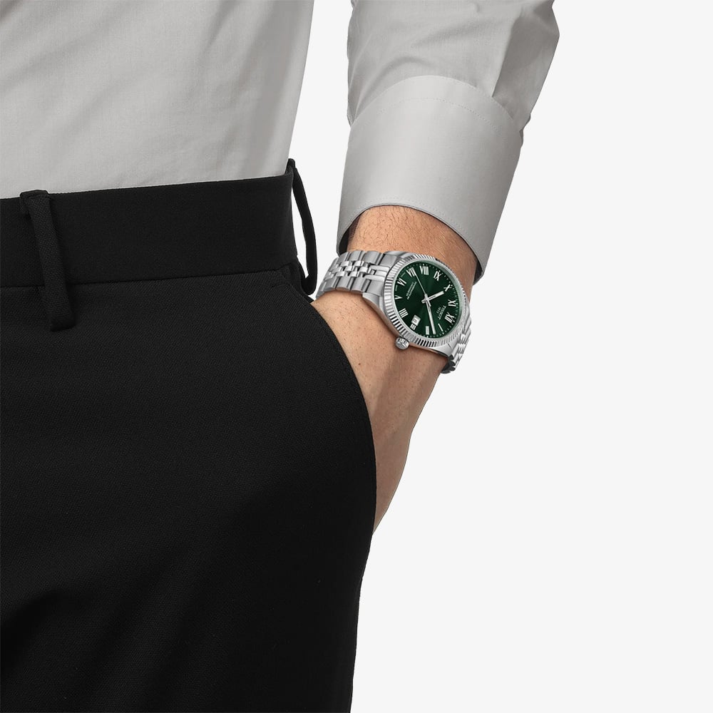 Tissot Mens Ballade Powermatic 80 Green Dial Watch T156.408.11.093.00