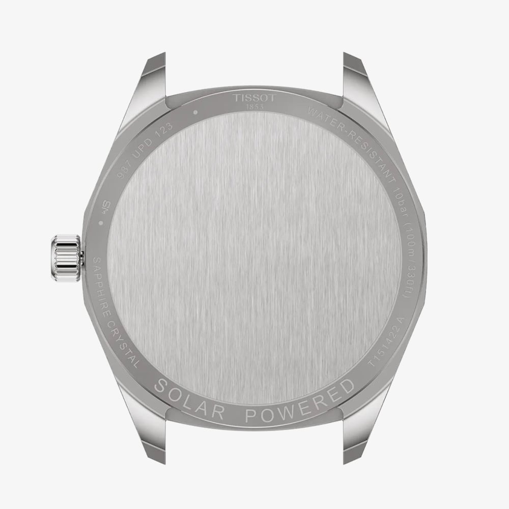 Tissot Mens PRC 100 Solar Silver Dial Two Tone Bracelet Watch T151.422.22.031.00