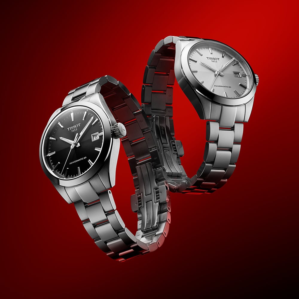 Tissot Mens Gentleman 38mm Powermatic 80 Silver Bracelet Watch T165.807.11.031.00