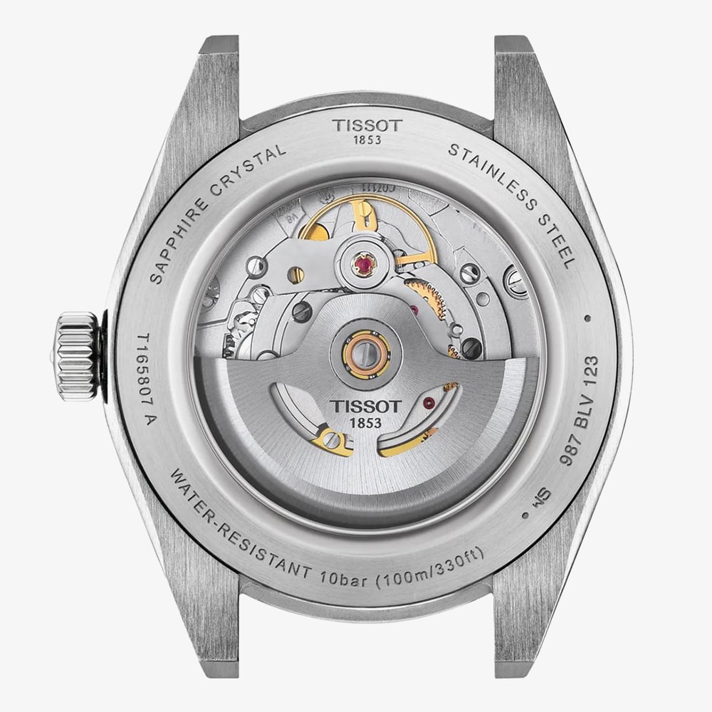 Tissot Mens Gentleman 38mm Powermatic 80 Green Dial Bracelet Watch T165.807.11.091.00