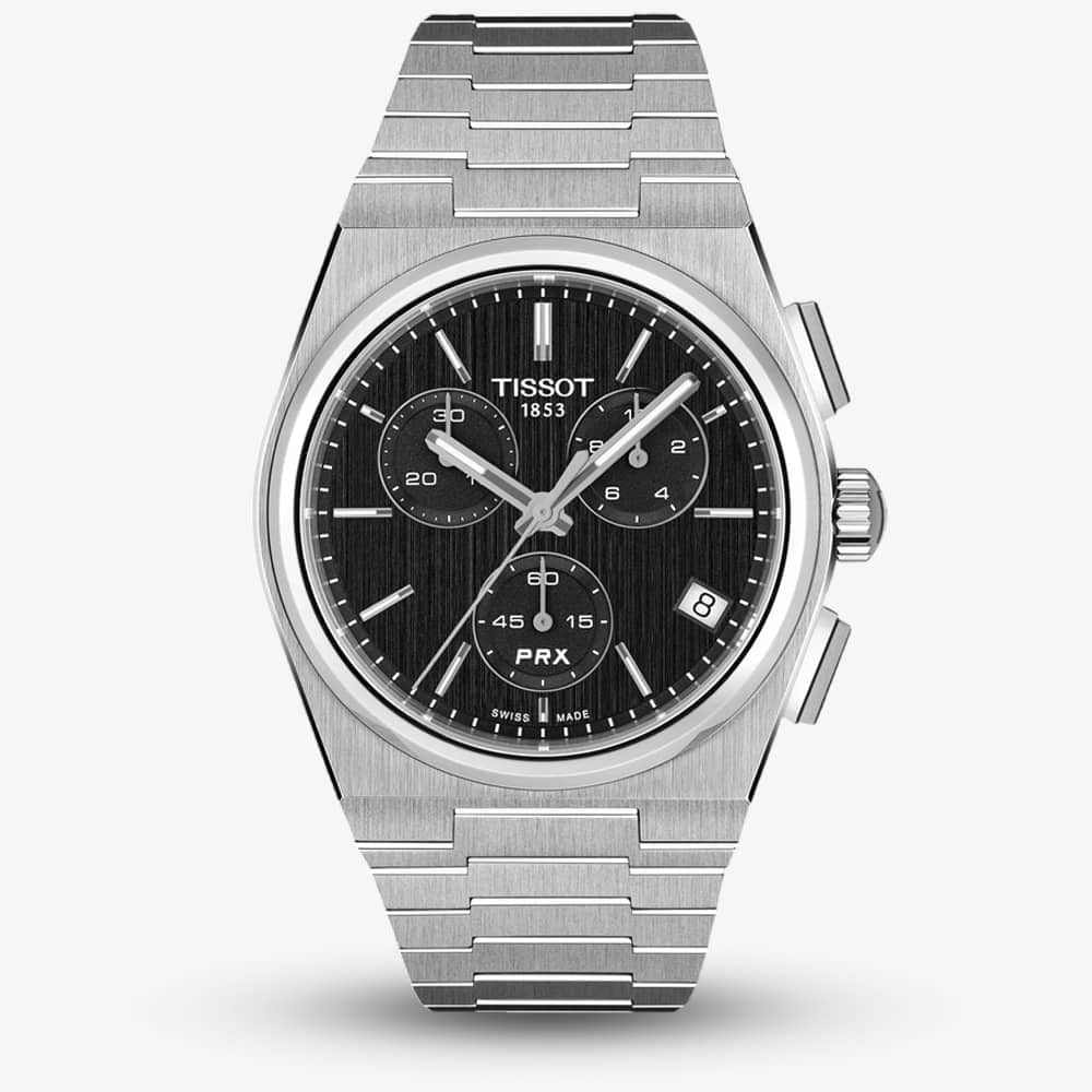 Tissot Mens PRX Black Chronograph Dial Bracelet Watch T137.417.11.051.00