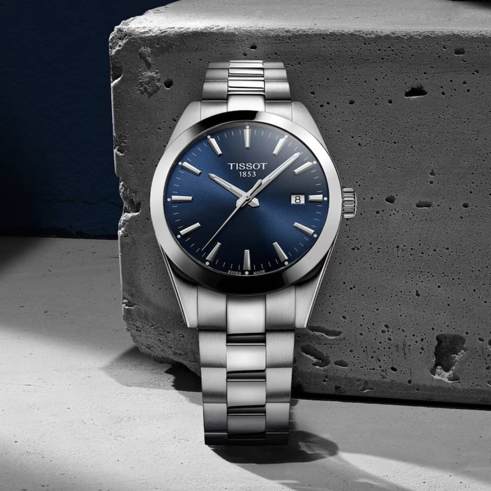 Tissot Mens Classic Gentleman Navy Dial Bracelet Watch T127.410.11.041.00