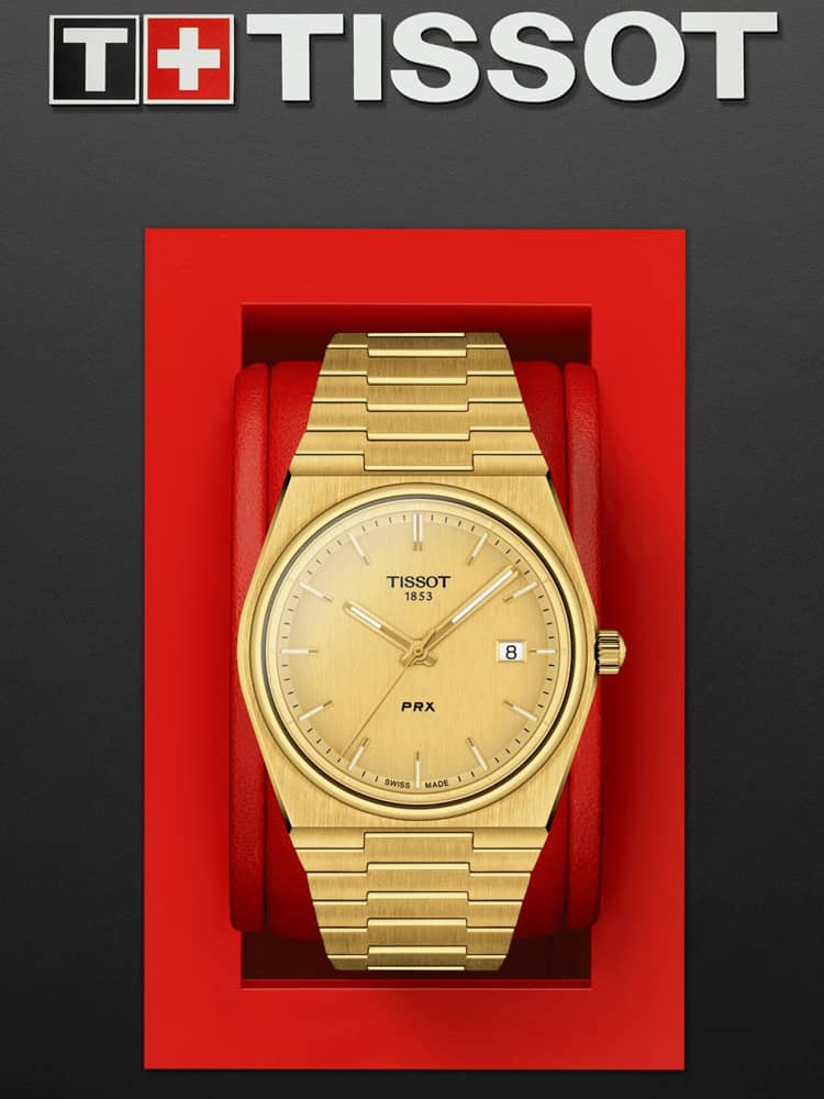 Tissot Mens PRX Gold Plated Watch T137.410.33.021.00