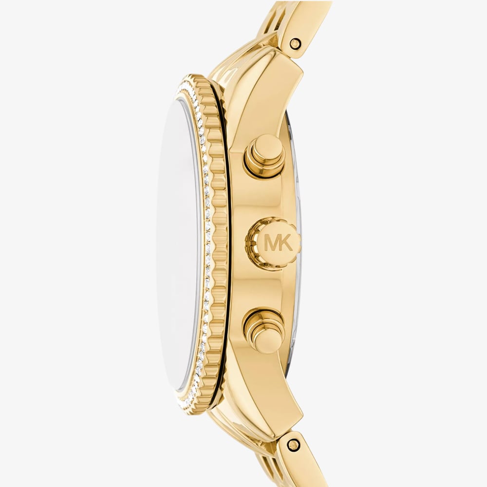 Michael Kors Ladies Mini Bryant Gold Chronograph Watch MK7530