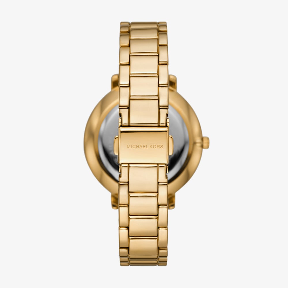 Michael Kors Ladies Pyper Gold Tone Black Dial Watch MK4916
