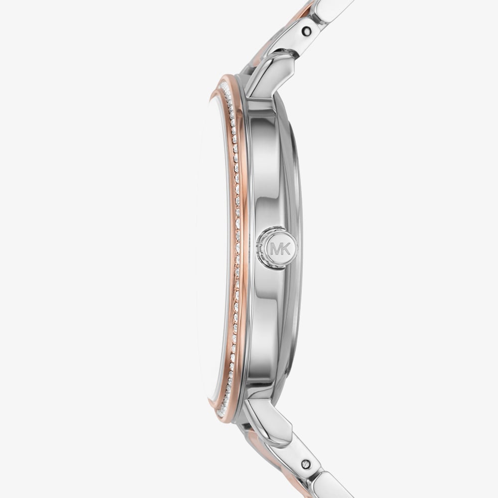 Michael Kors Ladies Pyper Two Tone Silver & Rose Gold Watch MK4920