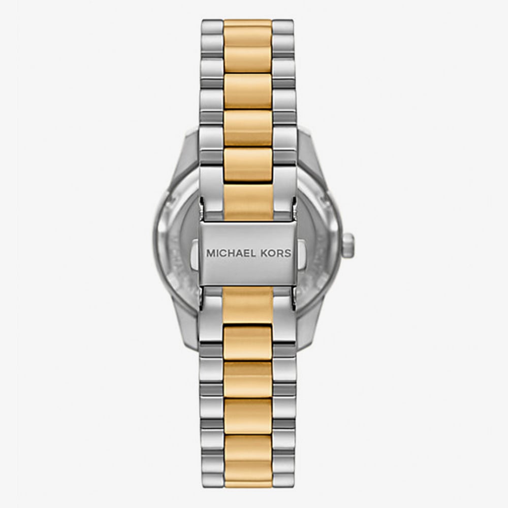 Michael Kors Ladies Mini Lexington Black Dial Two Tone Watch MK4925
